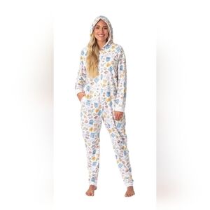 NWOT INTIMO Gilmore Girls Icons Toss Print Luke's Diner Footless Onesie PJ